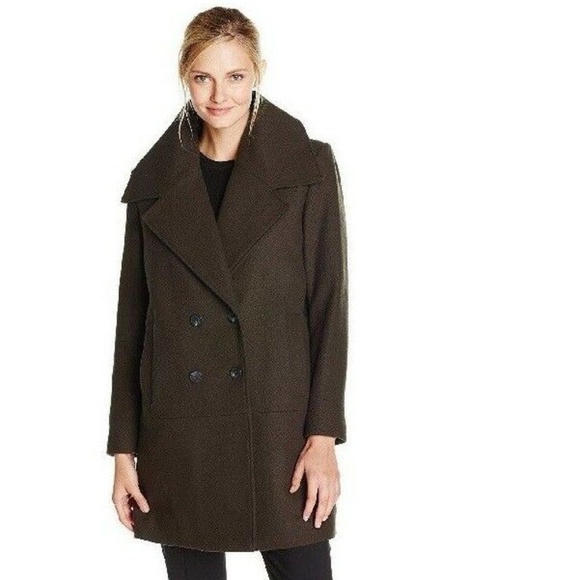 Andrew Marc Jackets & Blazers - Women's Natalie Double-Breasted Coat Brown 12 WOOL